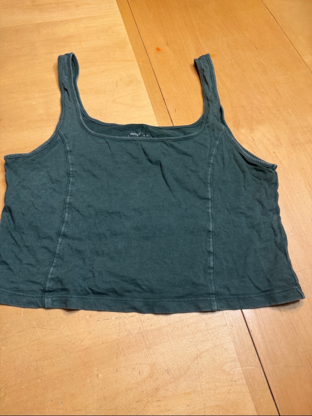 aerie Deep Teal Cropped Tank Sz XL